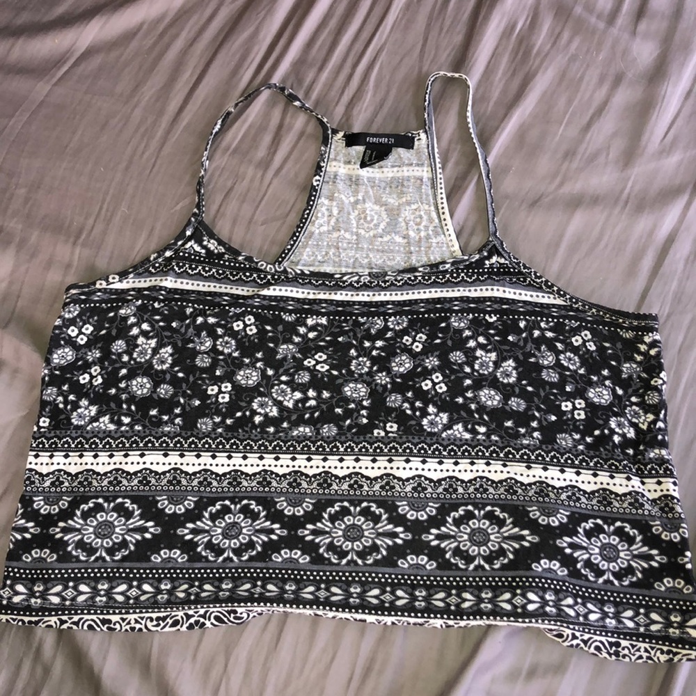 Printed crop tank top➿
